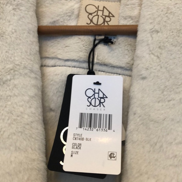 NWT! Chaser Faux Fur Lined Suede Open Front Long Jacket - Picture 9 of 12
